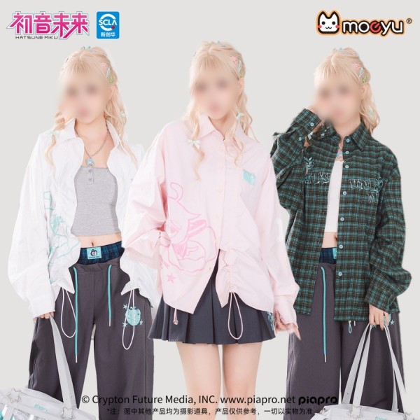 Vocaloid Hatsune Miku Moeyu Miku Merch Ice Candy Pink Long Sleeve Blouse